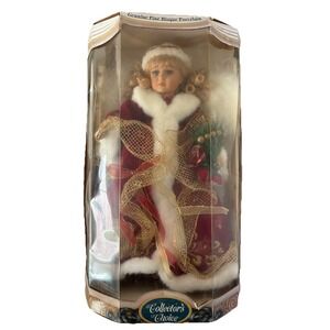 Collectors Choice Doll Genuine Fine Bisque Porcelain Angel Christmas *box damage